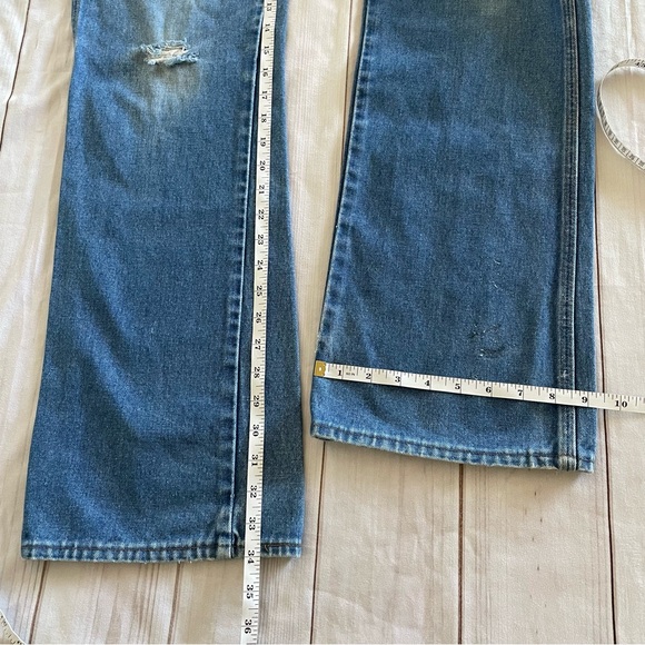 Wrangler 945DEN Jeans Mens 34x36 Blue Regular Fit Faded Whiskering Bootcut Flare - Picture 16 of 16